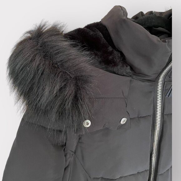 Derek Lam 10 Crosby Women's Size S Black Faux Fur Lined Convertible Coat/Vest - Picture 8 of 16